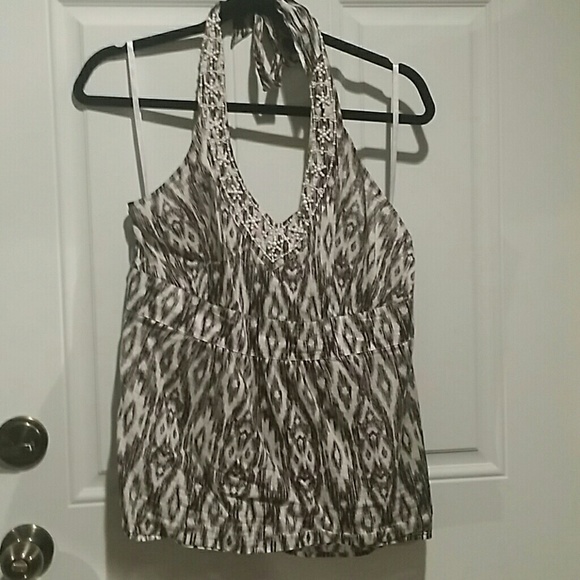 Ann Taylor beaded halter top