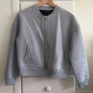 Banana Republic grey varsity sweater jacket