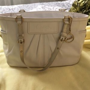 White Coach medium leather handbag