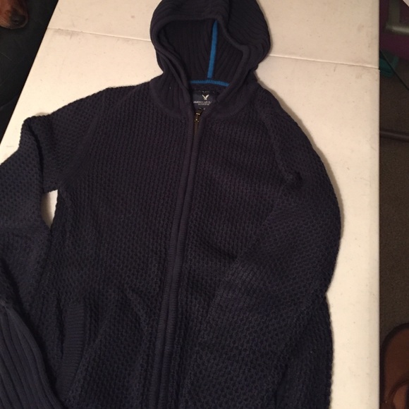 American Eagle Navy zip up hooded sweatshirt