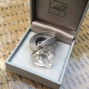 Lalique Heart Glass Pendant