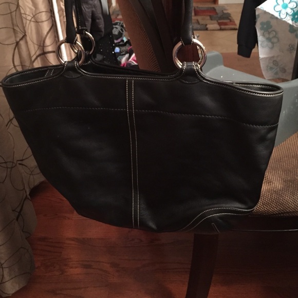 Coach black leather