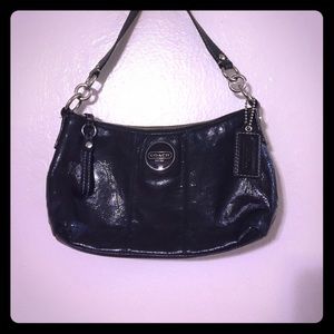 Coach patent leather shoulder bag.