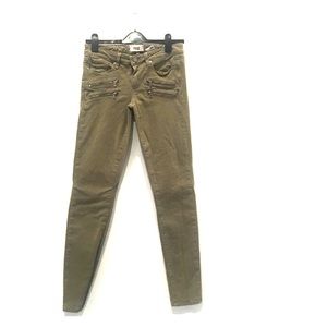 Paige Olive Green Edgemont Skinny Jeans