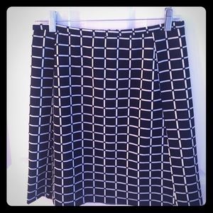 Navy and white patterned skirt