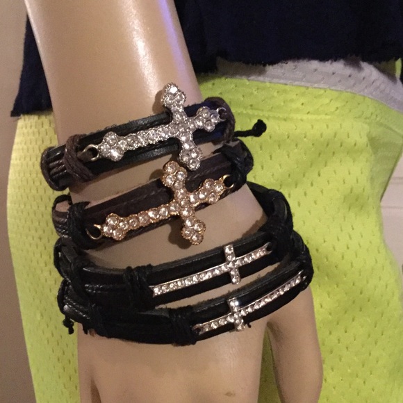 Sideway Diamond Cross Bracelets, 4 available! NWT! - Picture 2 of 4