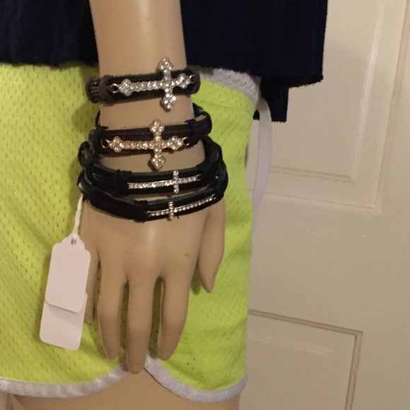 Sideway Diamond Cross Bracelets, 4 available! NWT! - Picture 3 of 4