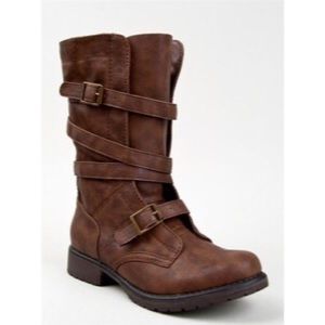 Madden Girl Sz 6 Razcal Combat Boots Brown