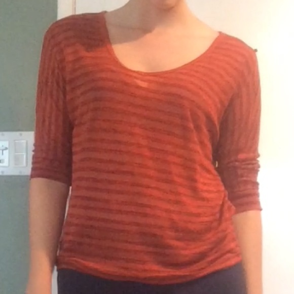 Rust color shirt with stripes Forever 21 - Picture 4 of 4