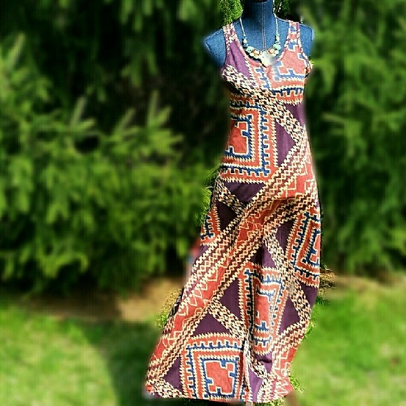 HR SALE🌷NWT RL Chaps S M Cotton Print Maxi Dress - Picture 4 of 4