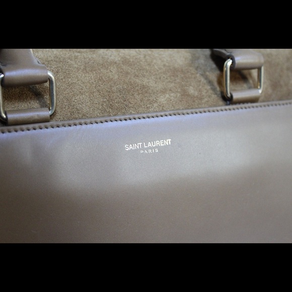 Brand New Saint Laurent Suede Duffle 6 in Camel - Picture 2 of 4