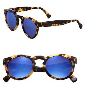 Leonard Mirrored Lense Sunglasses in tortoise blue