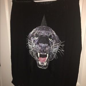 Black sweater with jaguar