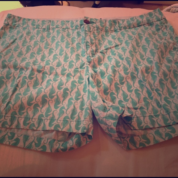 Turquoise seahorse shorts