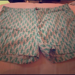 Turquoise seahorse shorts