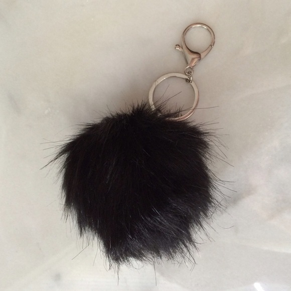 Red & Moon Accessories - ONE LEFT❗️Black Pom Pom Keychain