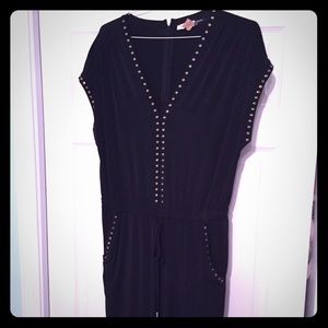 Black and gold studded jump suit