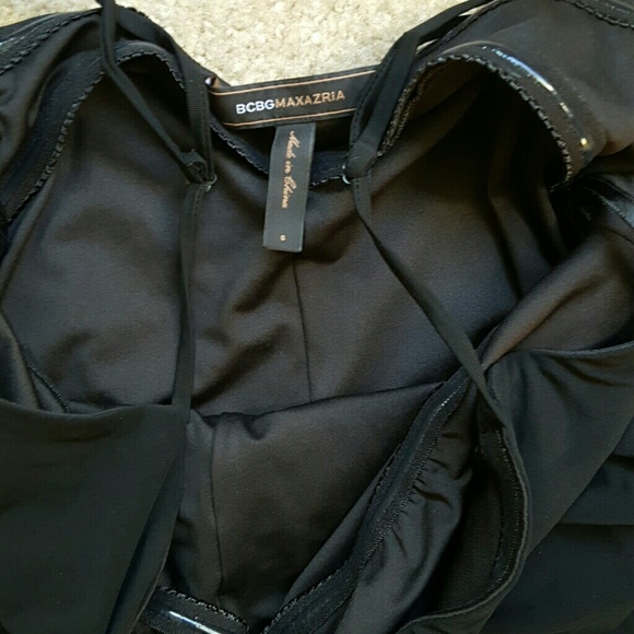 BCBG Maxazria Black Ruched Ruffled Short Dress S - Picture 3 of 3