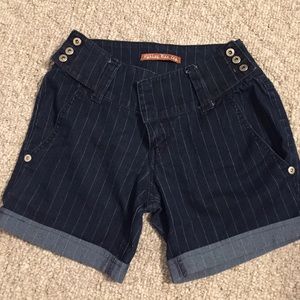 Pinstripe Jean shorts
