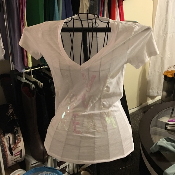 Victoria secret small white v-neck tee