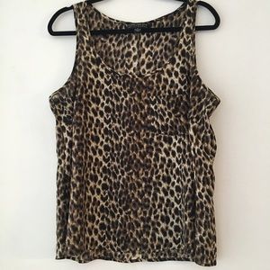 Forever 21 || Leopard Tank with Pocket || size XL
