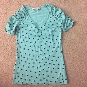 Blue & Black polka a dot top