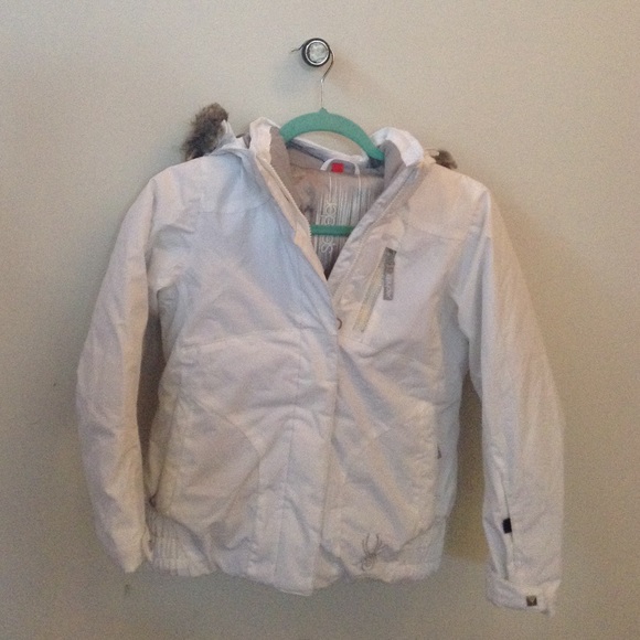 Girls White Spyder Ski and Snow Jacket Size 10