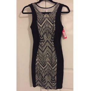 Little black dress with tribal print