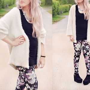 h&m fuzzy cardigan