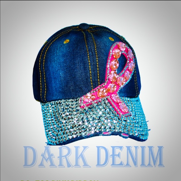 Pink Ribbon Rhinestone CAPS - Picture 3 of 4