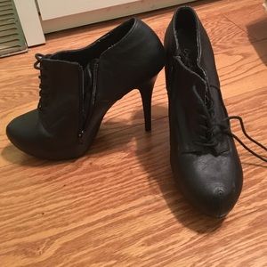 Leather lace up heels