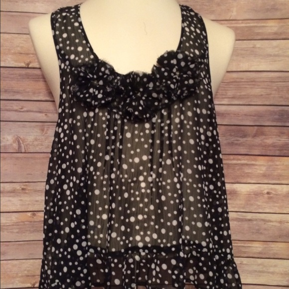 Black & white sheer tank