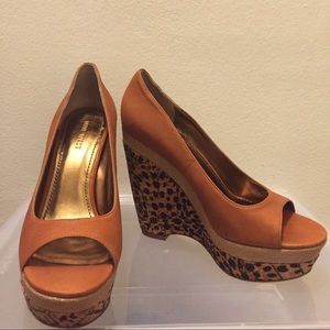 Nine West Leopard Print Cork wedge