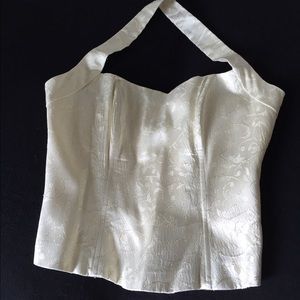 Halter bustier. Pearl color.
