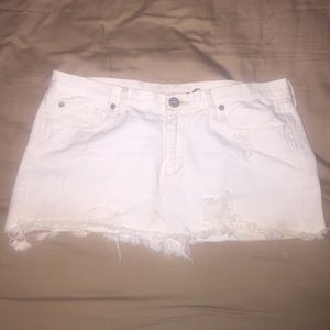 White jean skirt