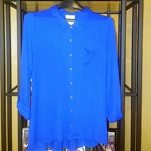 Blue & Gold Button Down- Size XL