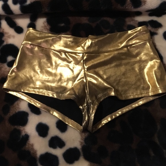 Gold spandex shorts