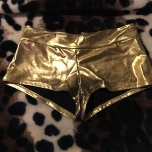 Gold spandex shorts