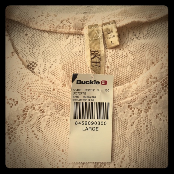 NWT tea colored cream lace top