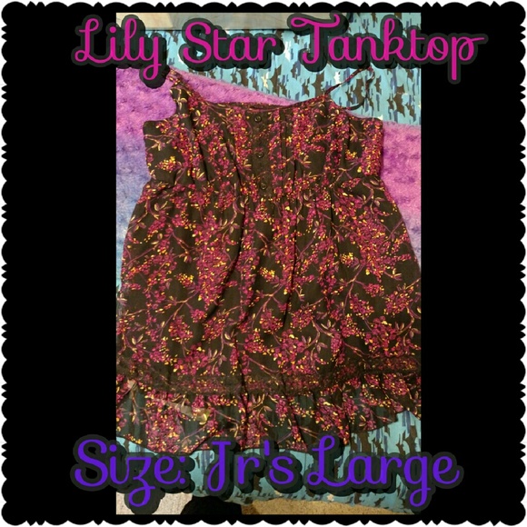 ⛔SOLD Lily Star Pink & Black Floral Sheer Tanktop
