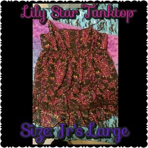 ⛔SOLD Lily Star Pink & Black Floral Sheer Tanktop