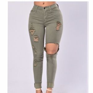 Fashion Nova ripped high waisted jeans