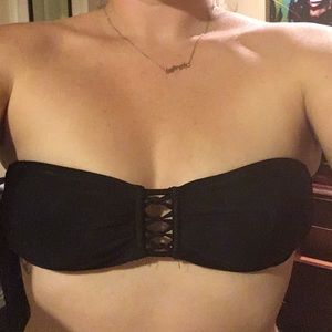 Black rip curl strapless bikini top