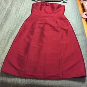 Ann Taylor 100% silk strapless dress