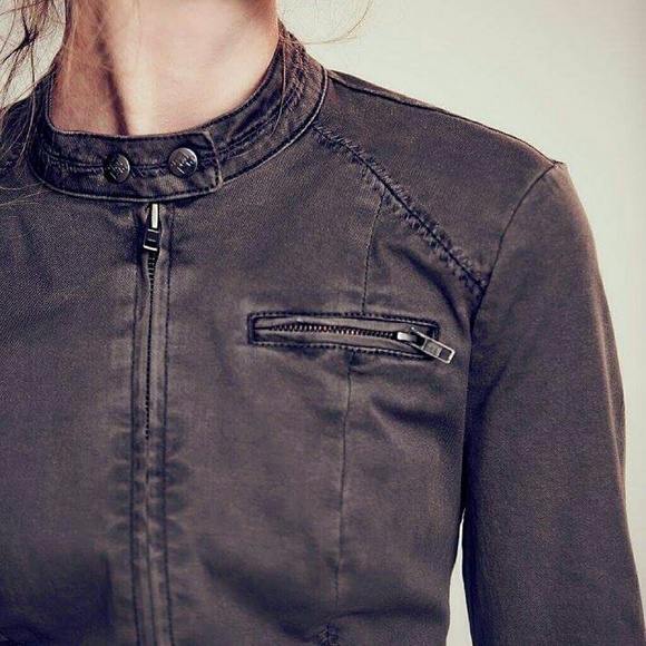 🎁🎁GIFTED!! Free People Brown Moto Jacket - Picture 3 of 4