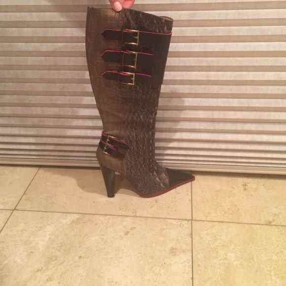 Snakeskin Patterned Cavalli Boots