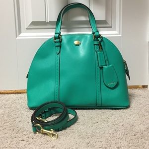 NWT Coach Peyton Leather Cora Domed Satchel - Jade