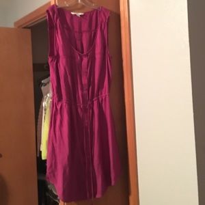 Plum colored button-down dress