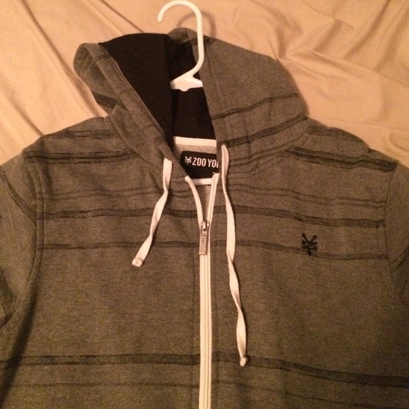 Mens gray zip up hooded sweatshirt zoo York hoodie - Picture 1 of 3