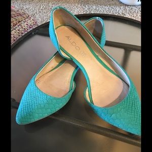 Aldo Blue Lelan Flats, Size 9, Turquoise